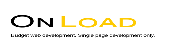 OnLoad.com.au; Budget web development; Single page development only.